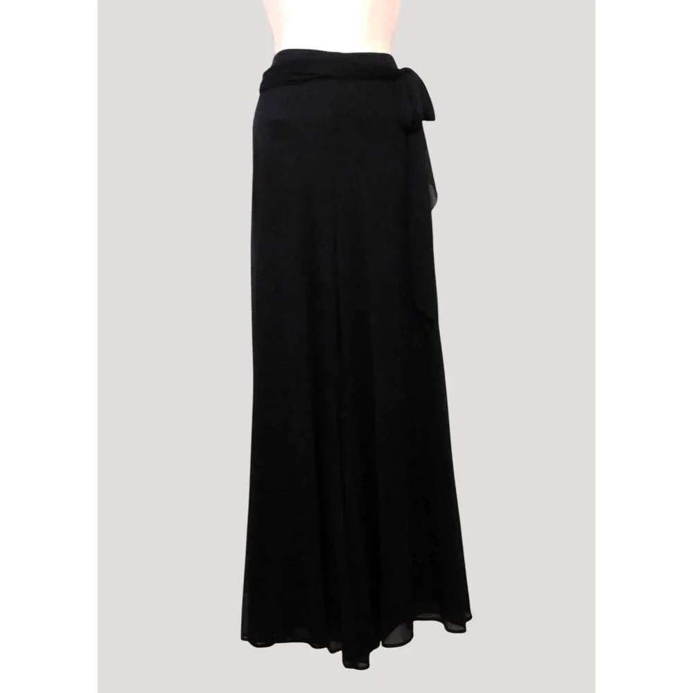 Blu Sage Dressy Pants Womens XL Black Wide Leg Sheer Overlay - Picture 5 of 9